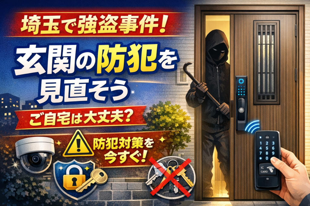 【防犯対策ブログ】埼玉県で住宅侵入事件が発生…今こそ見直したい「窓・玄関」の防犯対策
