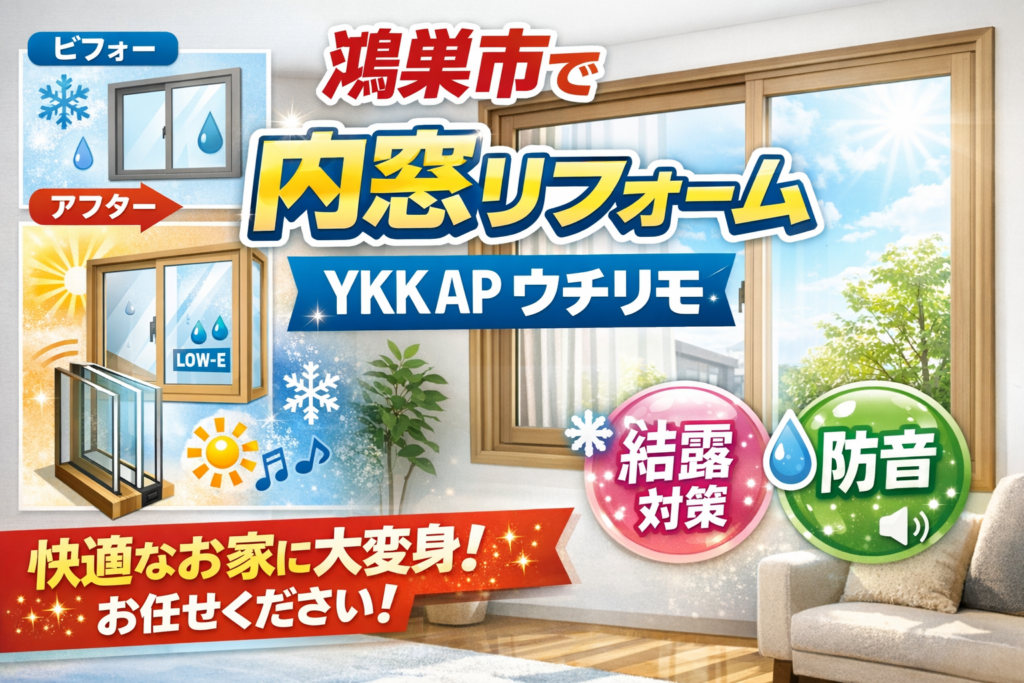 【鴻巣市の窓リフォーム】YKK AP「ウチリモ 内窓」とは？断熱・結露対策におすすめの窓リフォーム✨
