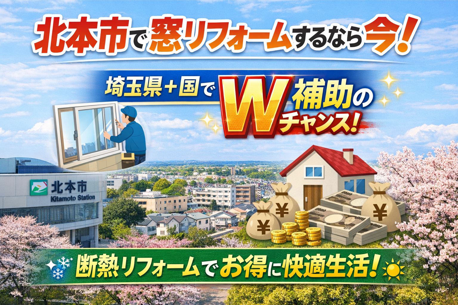 【北本市の皆様へ】窓リフォームでW補助が狙えるチャンス到来！🏡✨