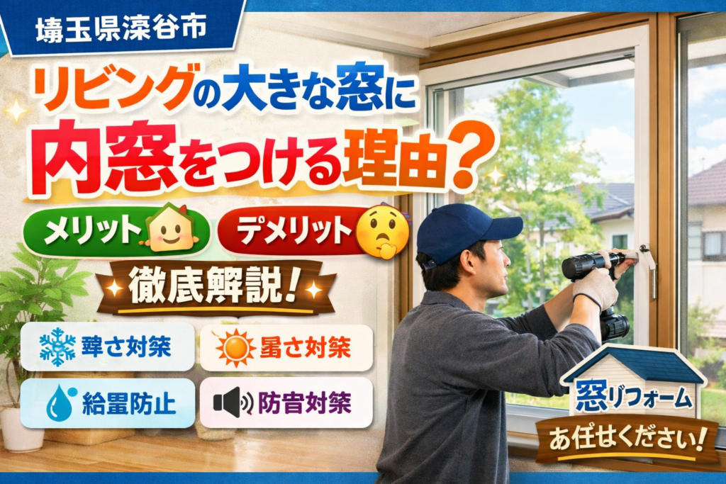 大きな窓に内窓をつける理由とは？🏠✨ 埼玉県深谷市で増えている窓リフォームを解説！