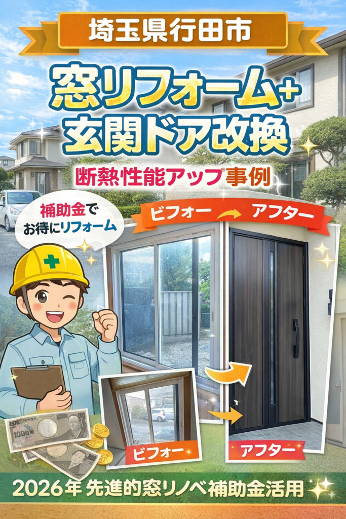 窓＋玄関ドア交換で断熱性能を一新！補助金活用でお得に快適リフォーム✨