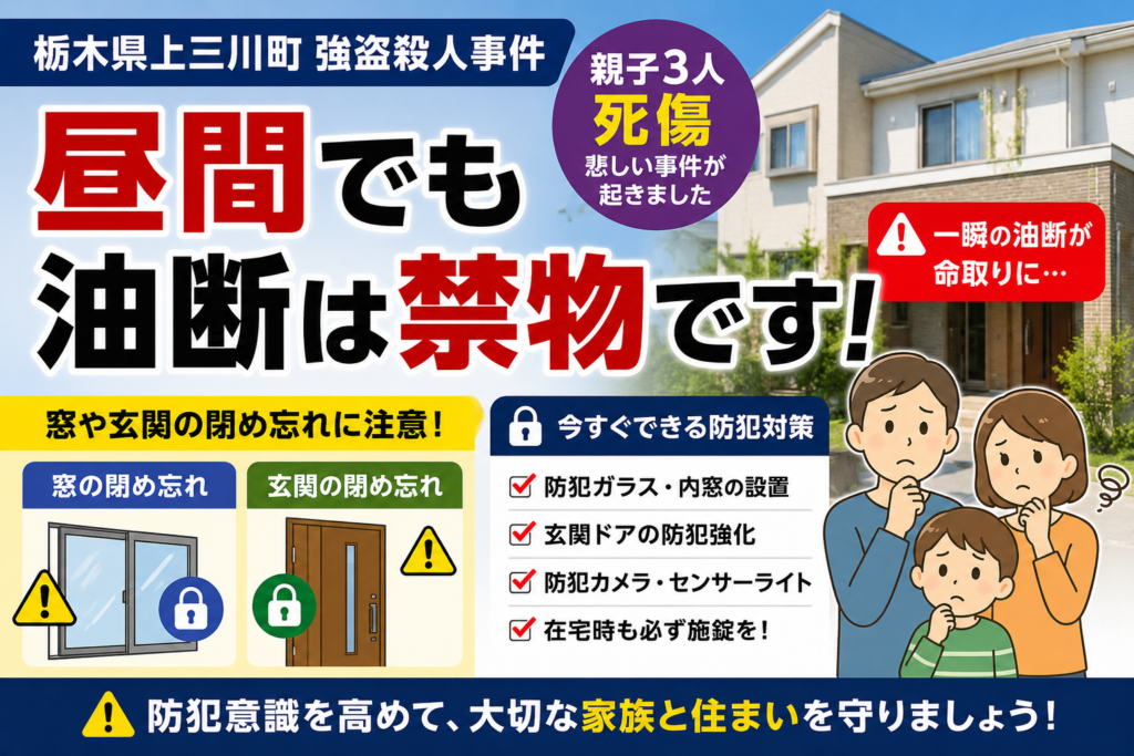 【防犯意識を今一度】栃木県上三川町で発生した強盗殺人事件…昼間でも油断できない時代へ
