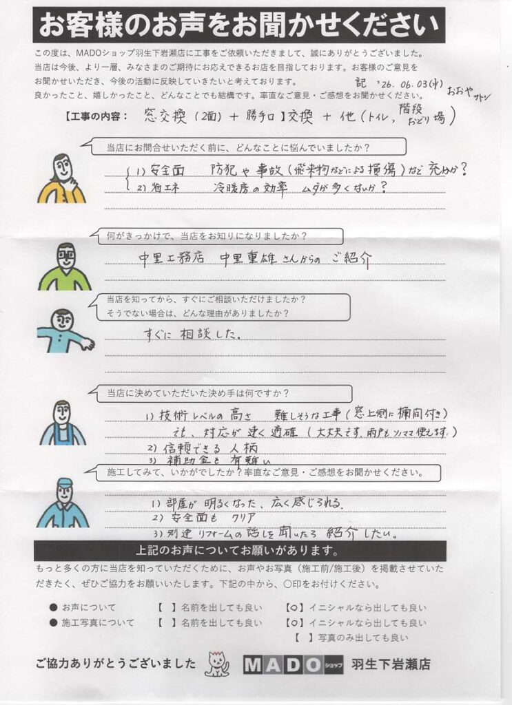 🔒 防犯対策と省エネを同時に実現！  古くなった窓と勝手口ドアを最新の高断熱仕様へ交換✨