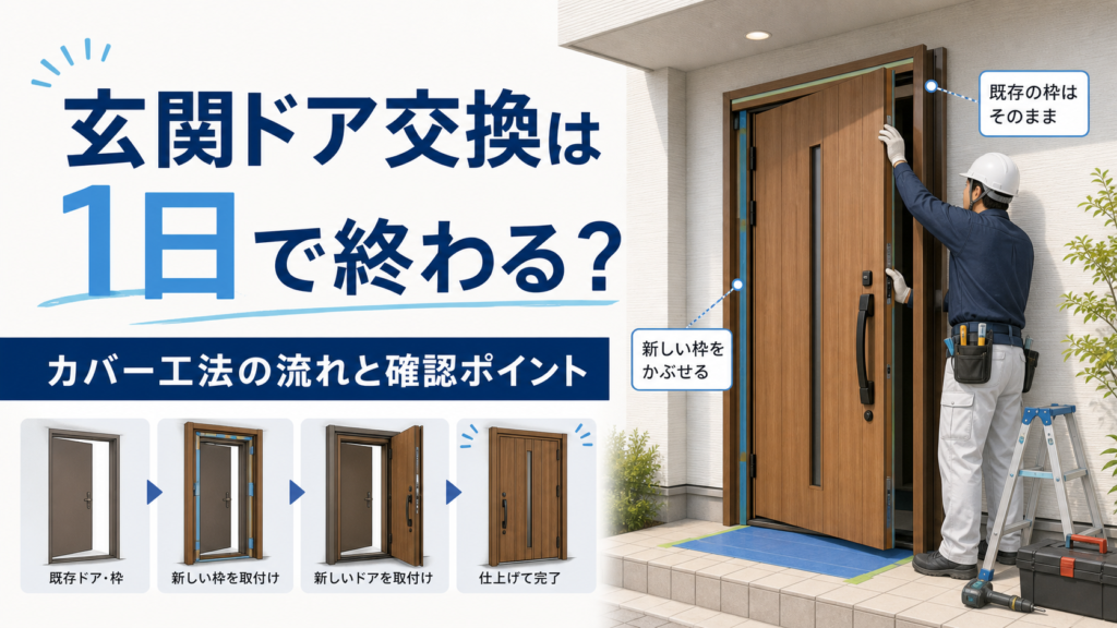 玄関ドア交換は1日で終わる？カバー工法の流れと確認ポイント