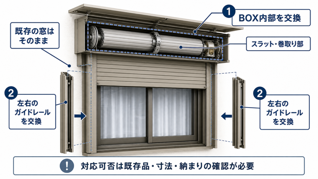 窓のシャッターだけ交換できる？現地確認が必要なポイント