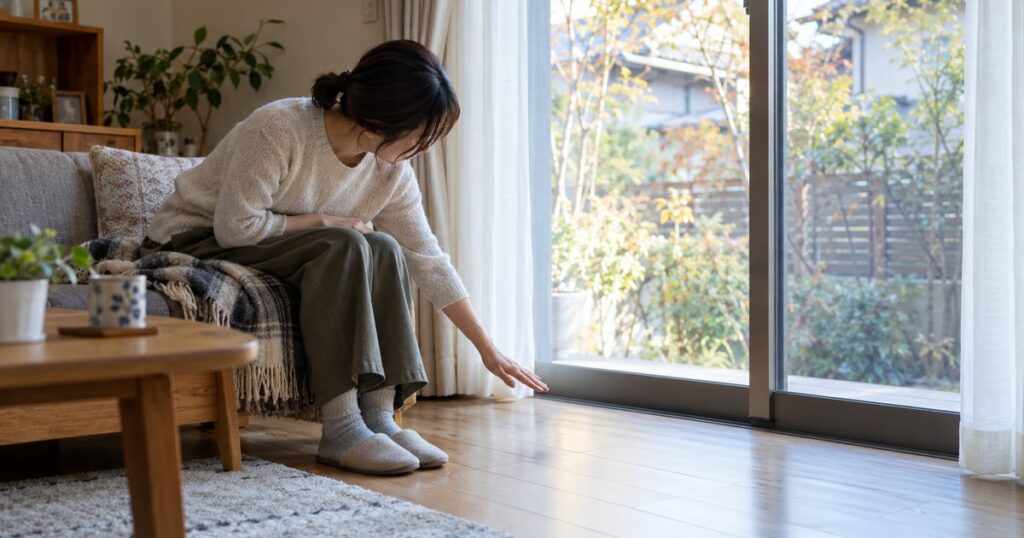 掃き出し窓で足元が寒い…カーテンだけで大丈夫？｜鴻巣市