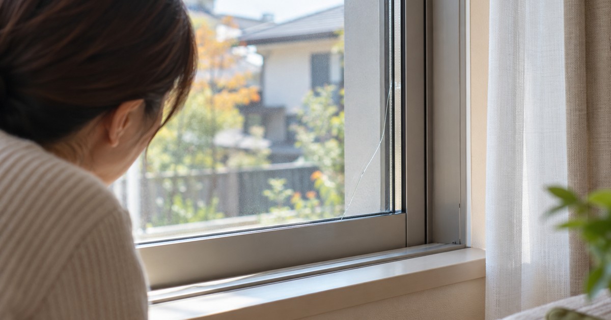 窓ガラスに細いひび…ぶつけていなくても割れる？｜北本市