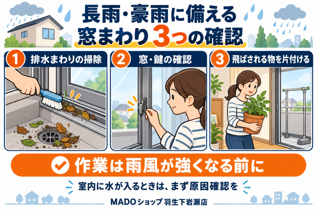 【羽生市】長雨・豪雨で気になる窓の雨漏り｜気候変動と、住まいでできる備え